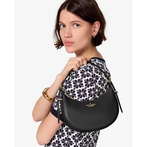 Madison Saffiano Leather Crescent Shoulder Bag - Picture 4 of 12